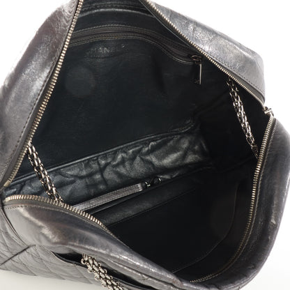 Chanel Metallic Aged Calfskin Quilted Large Reissue Camera Case Silver 5 of 7