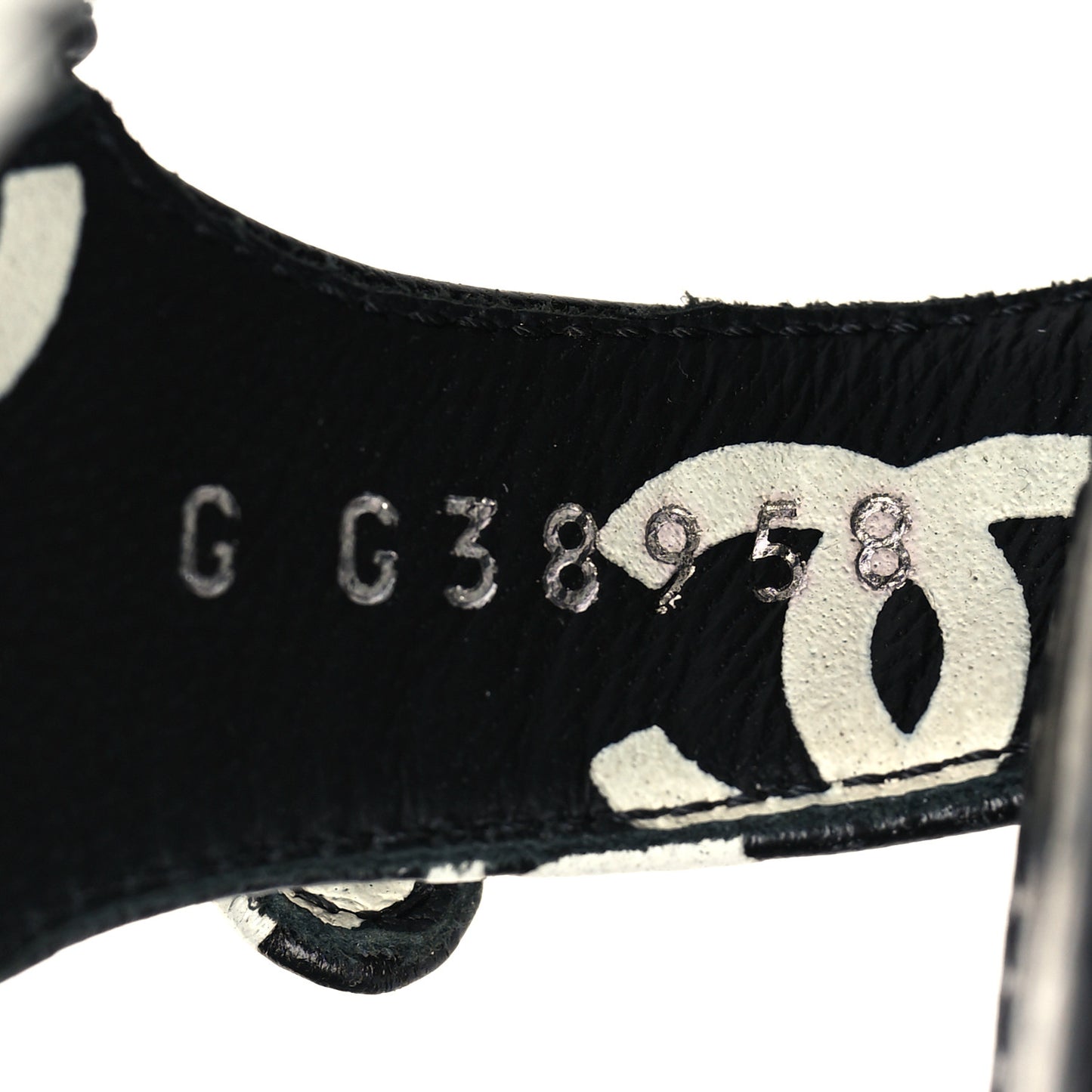 Printed Lambskin CC Platform Sandals 41 Black White