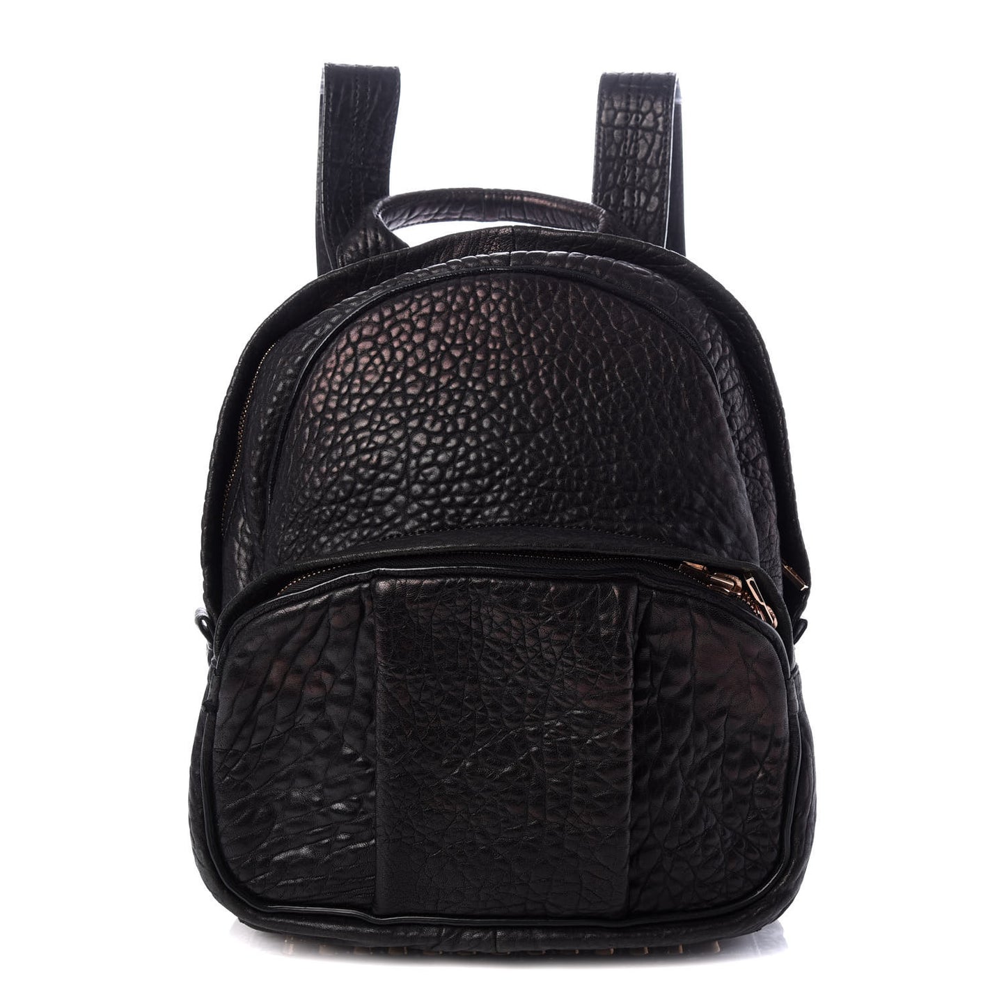 Pebbled Lambskin Dumbo Backpack Black Rose Gold Hardware