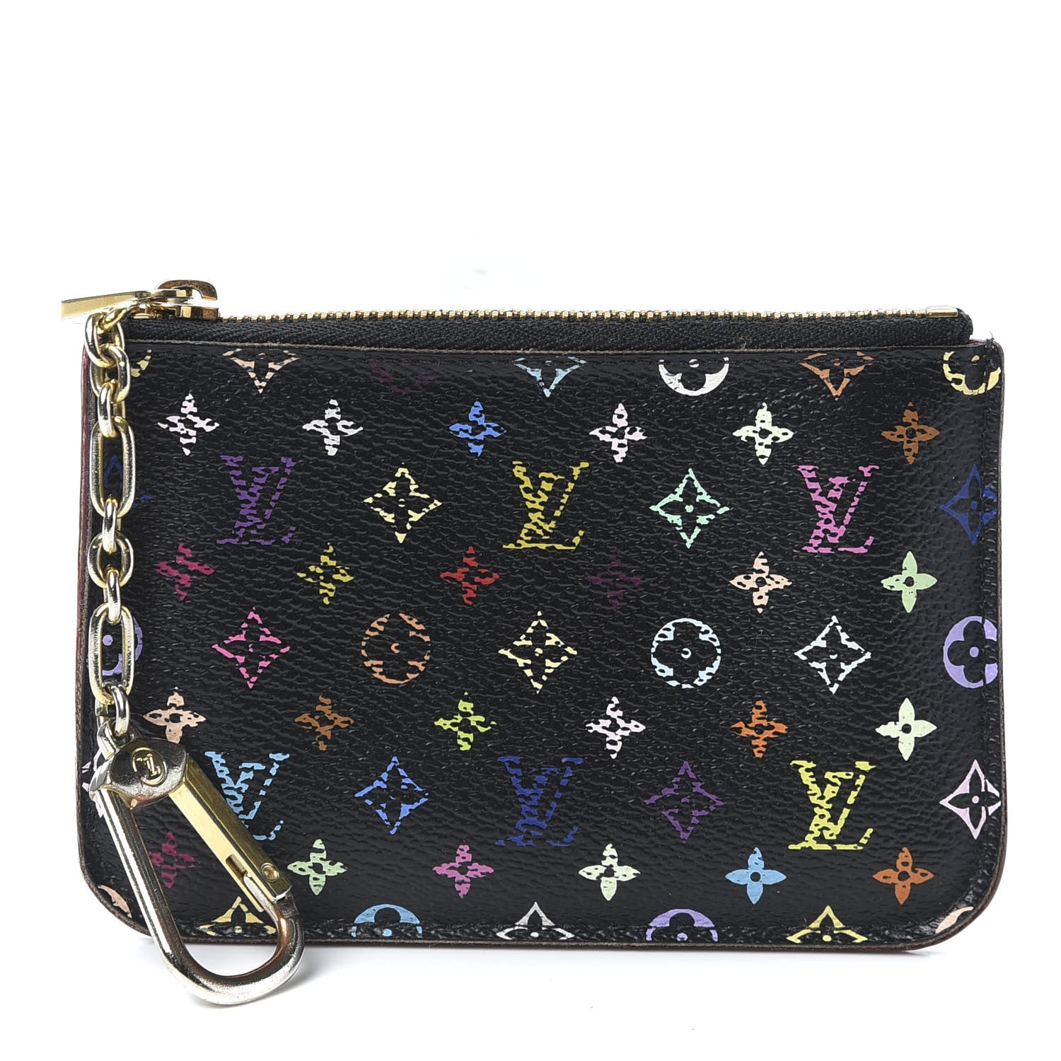 Louis Vuitton Monogram Multicolor Key Pouch Black Grenade 1 of 8