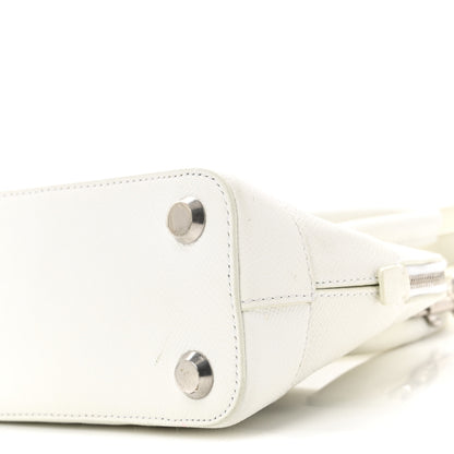 Balenciaga Grained Calfskin XXS Ville Top Handle Bag White Black 9 of 10