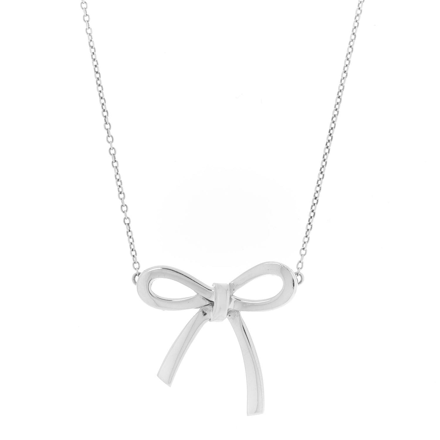 Sterling Silver Bow Pendant Necklace