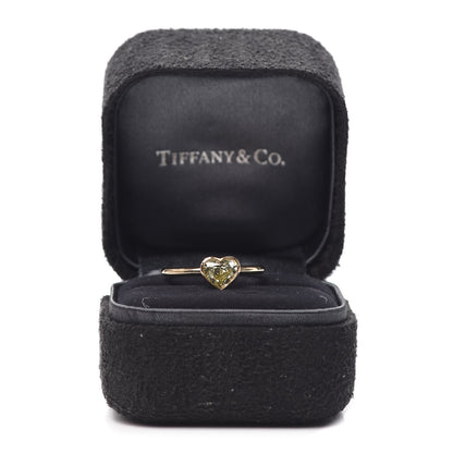 Tiffany 18K Rose Gold Fancy Light Yellow Diamond Bezet Heart Ring 55 7.25 5 of 5