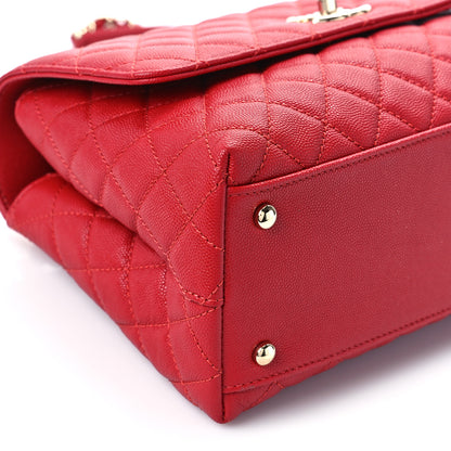 Chanel Caviar Quilted Small Coco Handle Flap Red 8 of 8