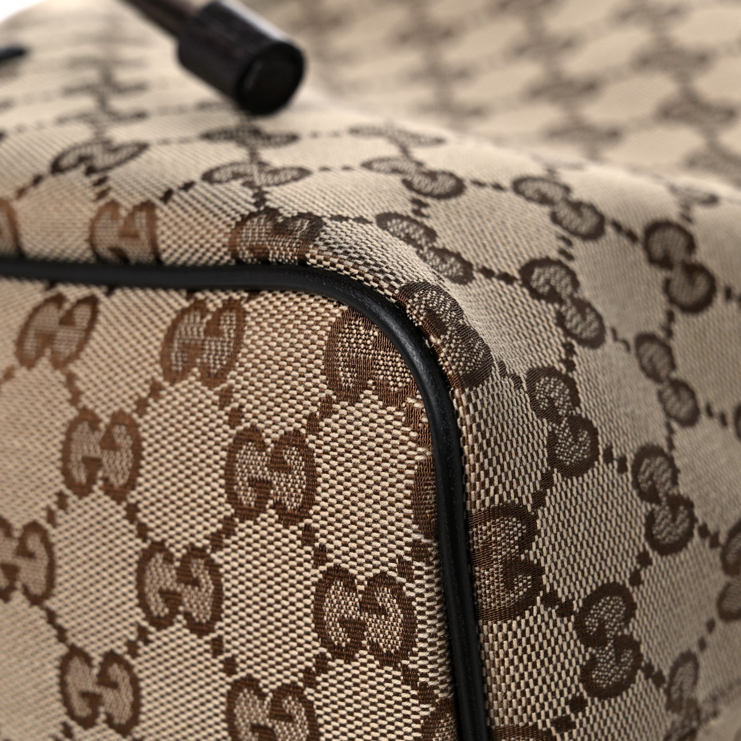 Monogram Dollar Calfskin O Drawstring Backpack Beige Ebony Testa di Moro Dark Chocolate