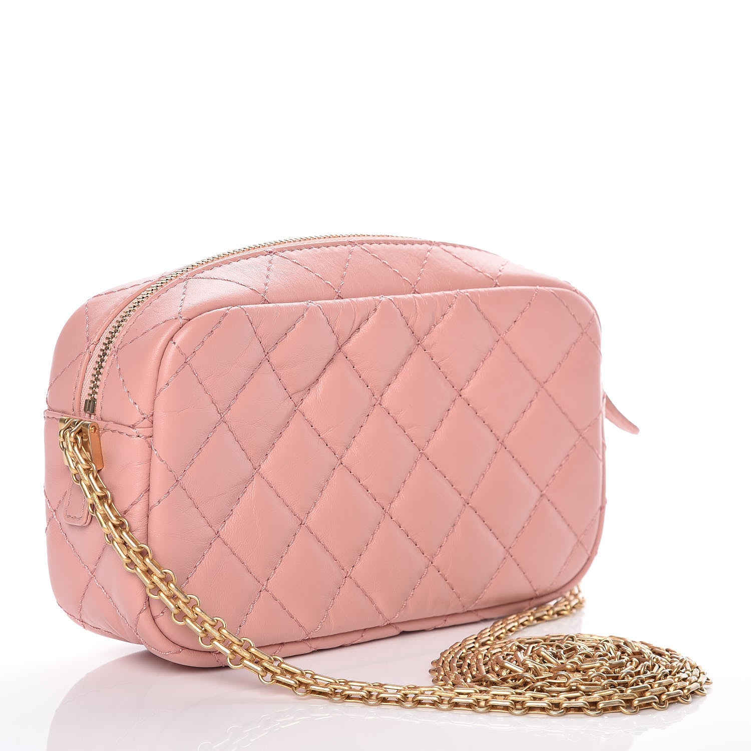 Chanel Aged Calfskin Quilted Mini Reissue Camera Case Pink 4 of 11