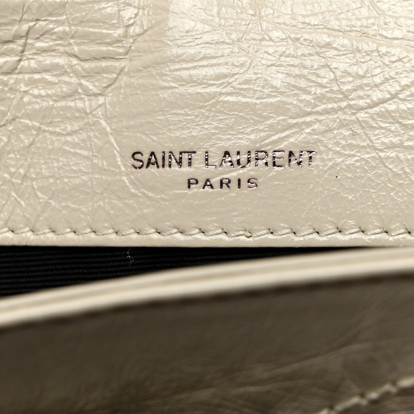 Crinkled Calfskin Matelasse Monogram Baby Niki Chain Satchel Ivory