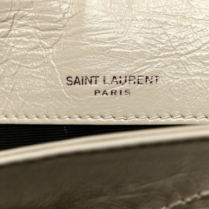 Saint Laurent Crinkled Calfskin Matelasse Monogram Baby Niki Chain Satchel Ivory 6 of 11