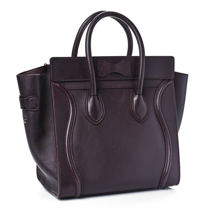 Celine Smooth Calfskin Mini Luggage Burgundy 3 of 9