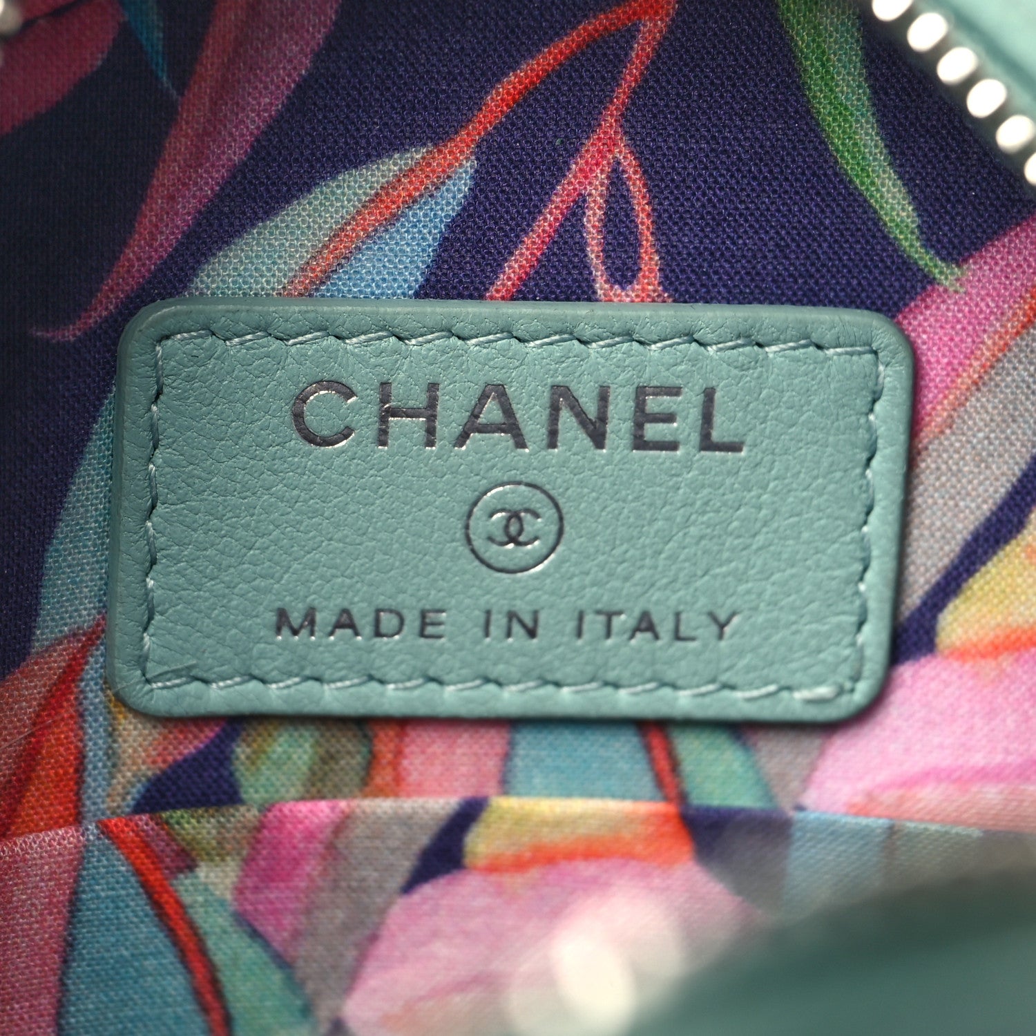 Chanel Lambskin Stitch Round Clutch With Chain Light Blue 6 of 12