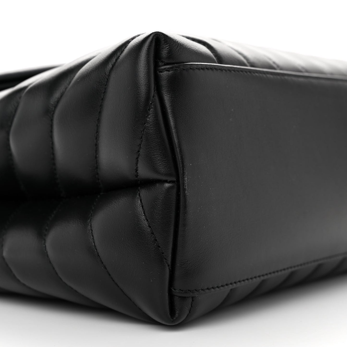 Calfskin Y Quilted Monogram Monochrome Medium Loulou Chain Satchel Black