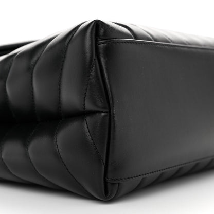 Saint Laurent Calfskin Y Quilted Monogram Monochrome Medium Loulou Chain Satchel Black 9 of 11