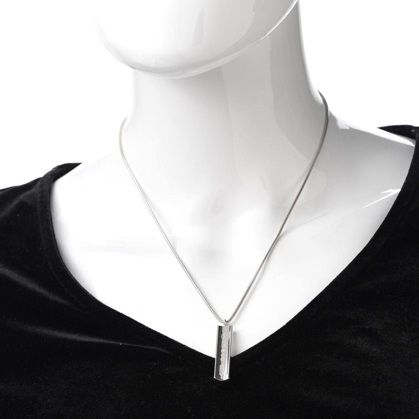 Sterling Silver 1837 Bar Pendant Necklace