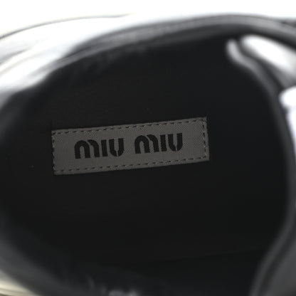 Miu Miu Vitello Soft 2 Logo Platform Sneakers 39 Black 8 of 9