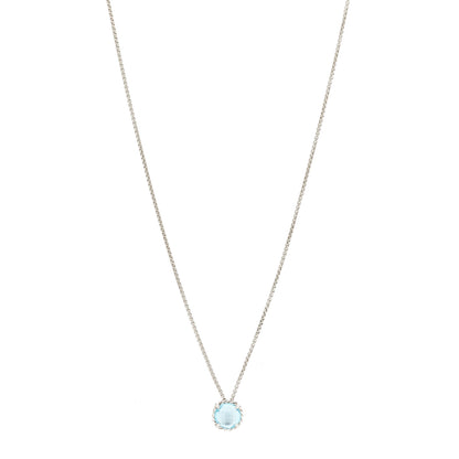 David Yurman Sterling Silver Blue Topaz 8mm Chatelaine Pendant Necklace 1 of 5