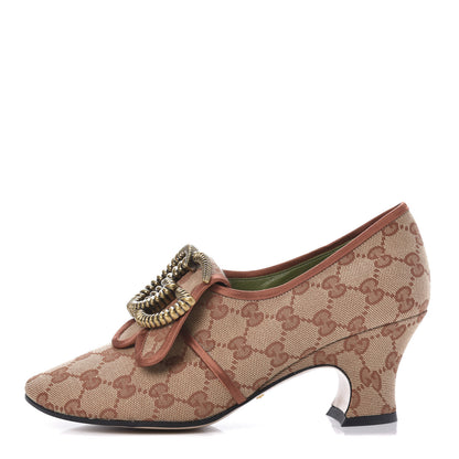 Gucci Monogram Satin Torchon Double G Pumps 38.5 Beige Ruggine Copper 1 of 11