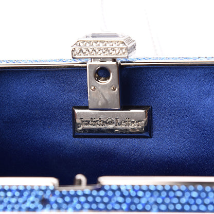 Judith Leiber Satin Swarovski Crystal Clutch Blue 7 of 9