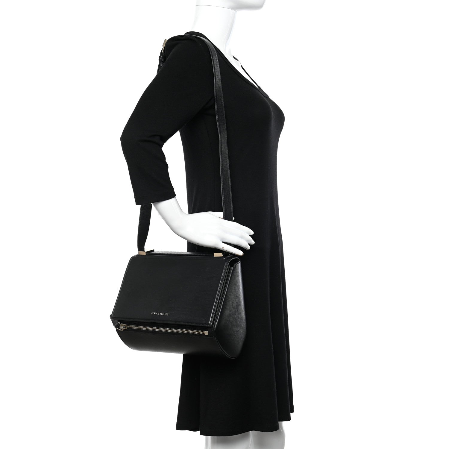 Givenchy Textured Calfskin Medium Pandora Box Crossbody Bag Black 2 of 10