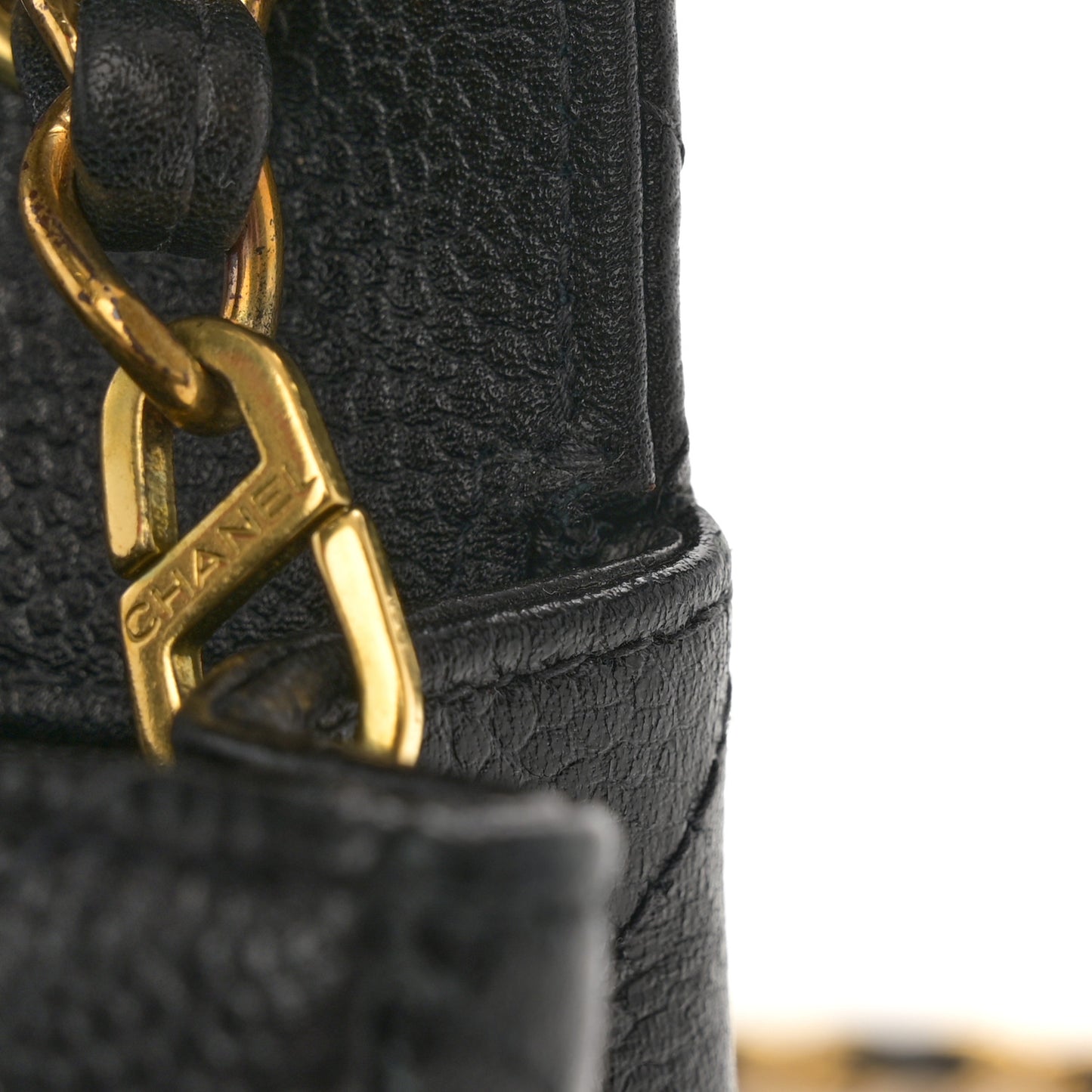 Caviar Quilted Mini Square Flap Black