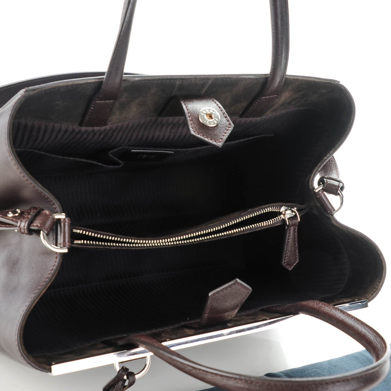Fendi Vitello Elite Regular 2Jours Tote Caffe Noir 5 of 8