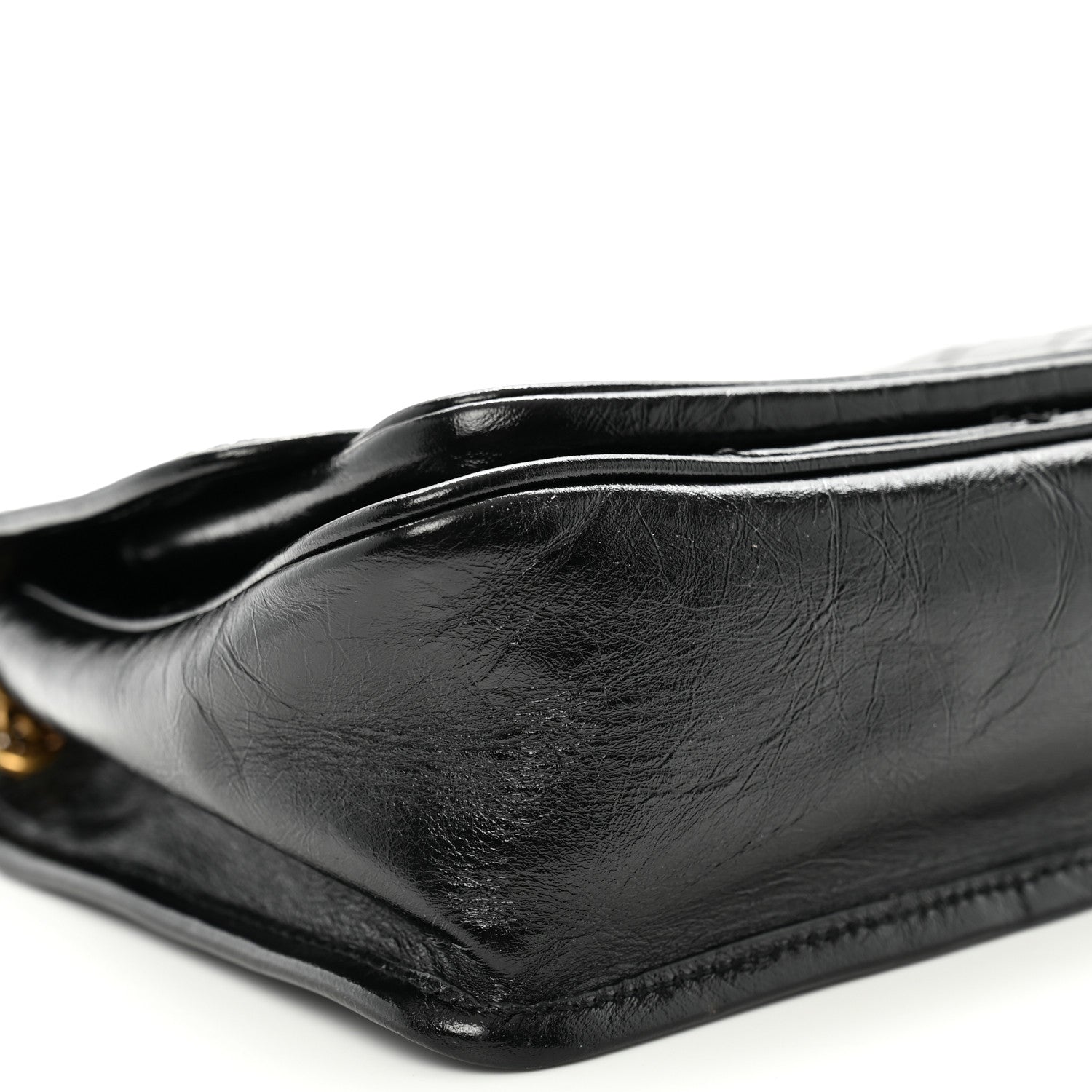 Saint Laurent Crinkled Calfskin Matelasse Monogram Baby Niki Chain Satchel Black 8 of 9
