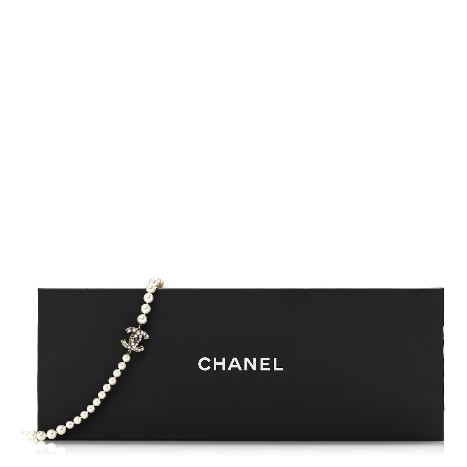 Chanel Crystal Pearl CC Long Necklace Gold 6 of 6