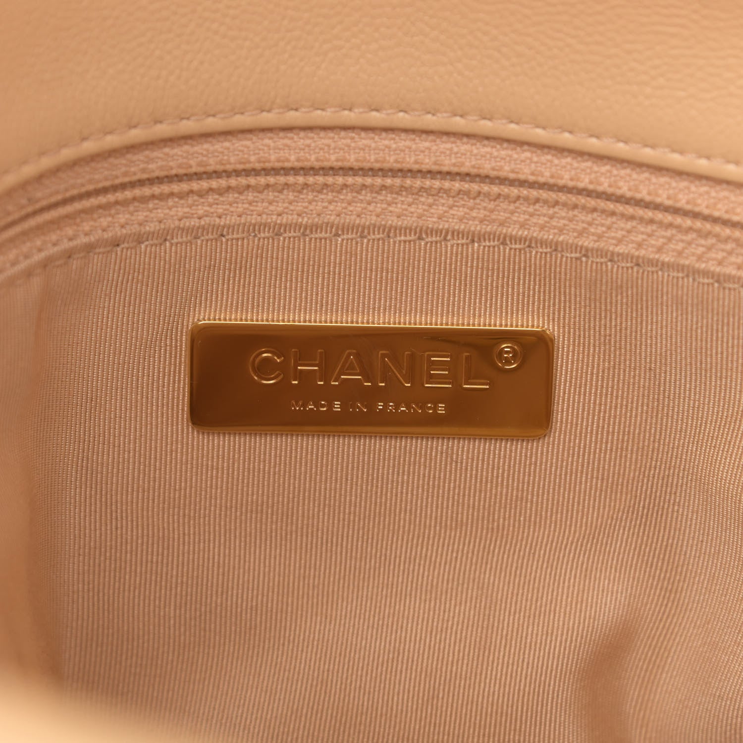 Chanel Shiny Goatskin Quilted Large Chanel 19 Flap Beige 6 of 10