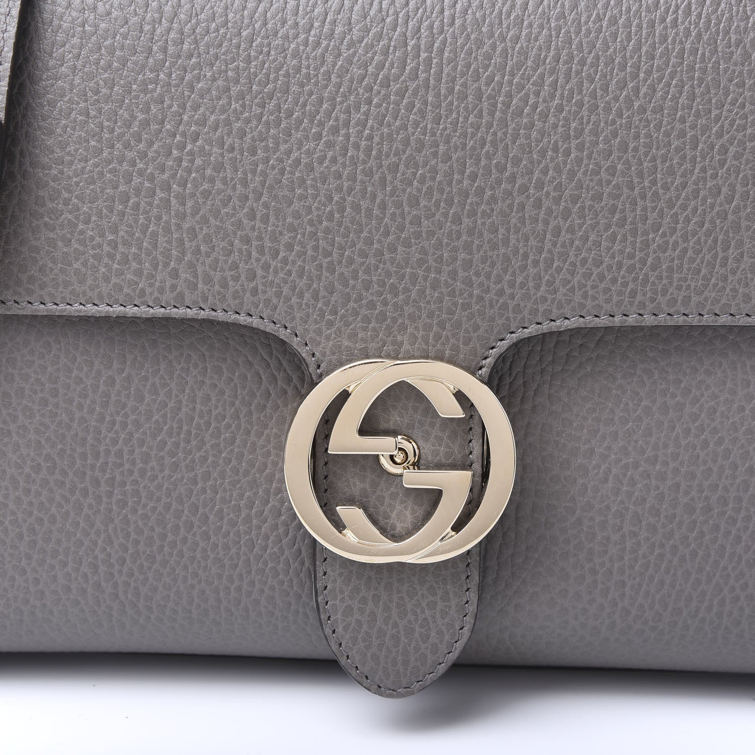 Gucci Dollar Calfskin Interlocking G Top Handle Shoulder Bag Loess 10 of 10