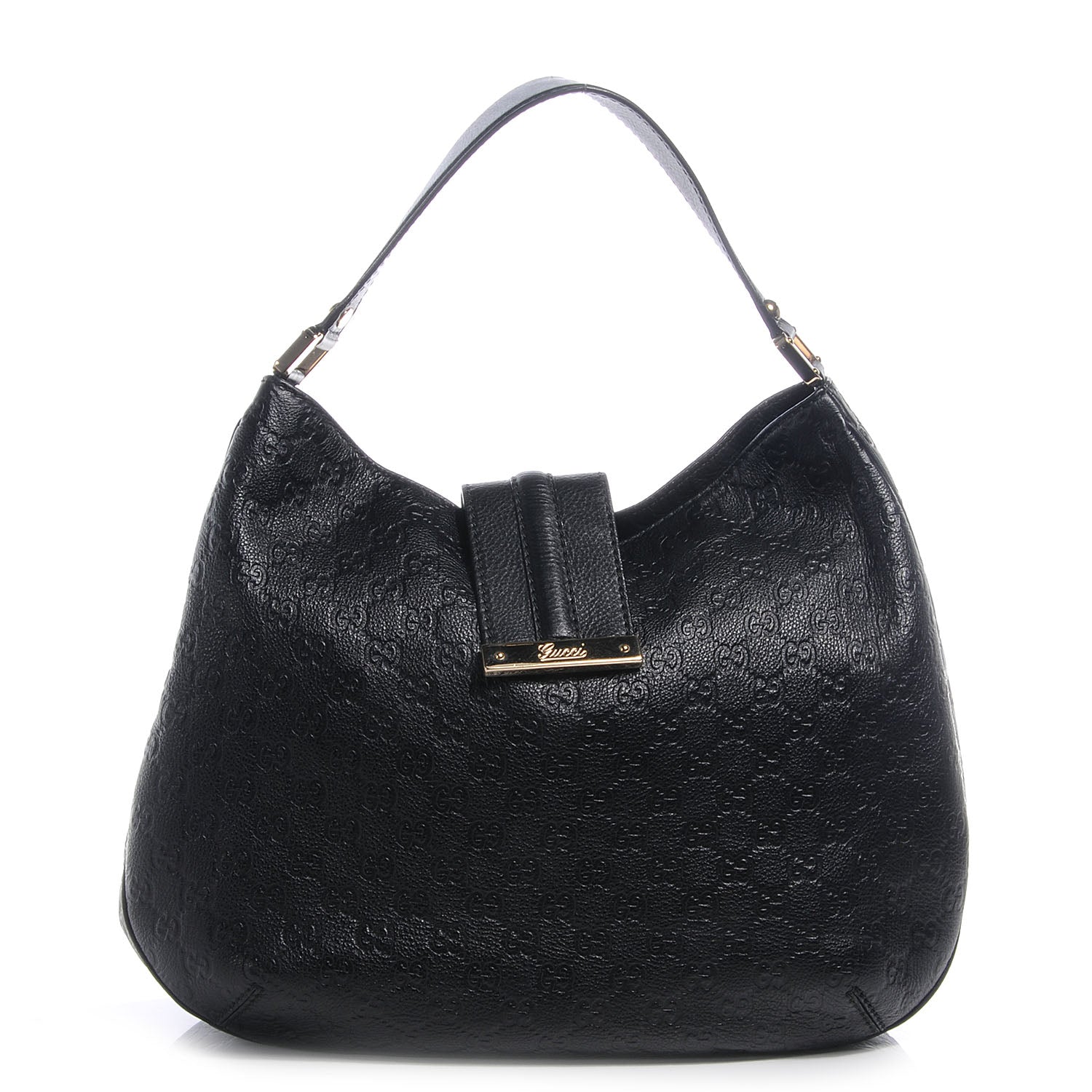 Gucci Guccissima New Ladies Web Large Hobo Black 1 of 8