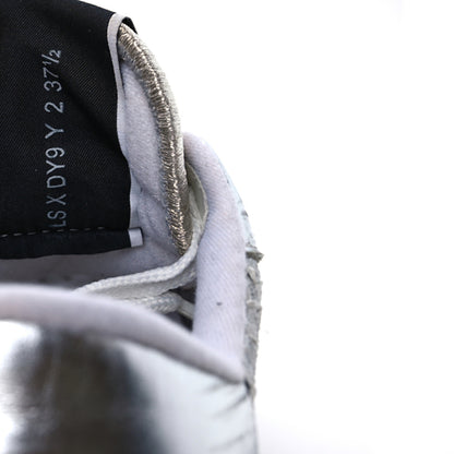 Valentino Garavani Metallic Calfskin Lace Mesh Lacerunner Sneaker 37.5 Silver Pastel Gray 10 of 15