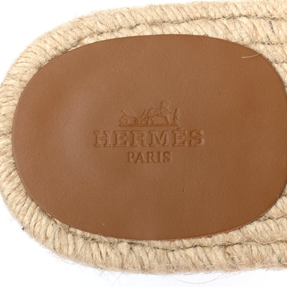 Hermes Calfskin Antigua Espadrille Sandals 41 Naturel Safari 7 of 8