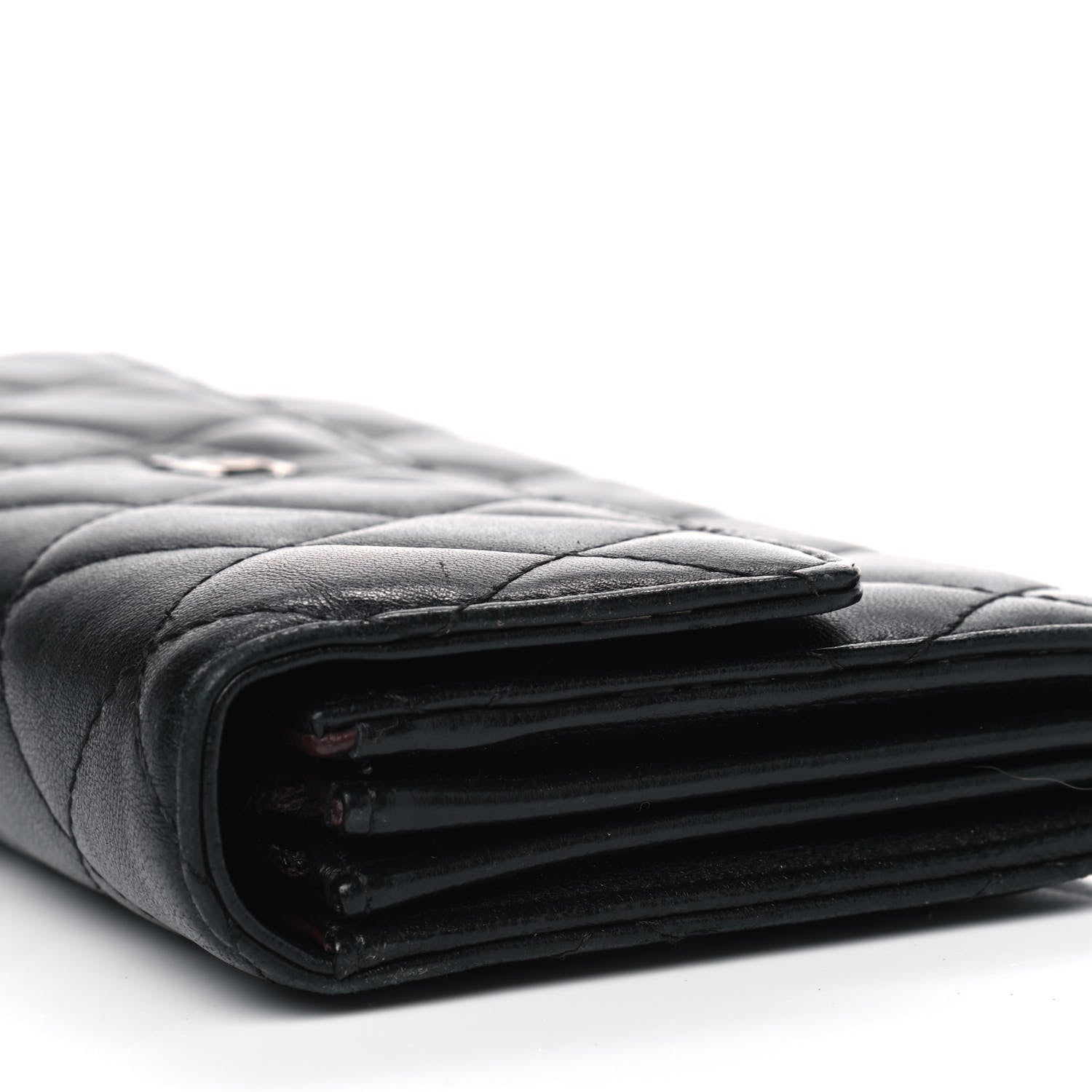 Chanel Lambskin Quilted Large Gusset Flap Wallet Black 9 of 9