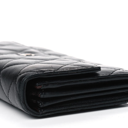 Chanel Lambskin Quilted Large Gusset Flap Wallet Black 9 of 9