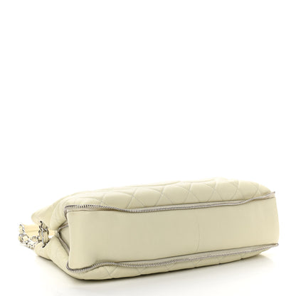 Chanel Caviar Quilted Expandable Zip Shoulder Bag White 4 of 11