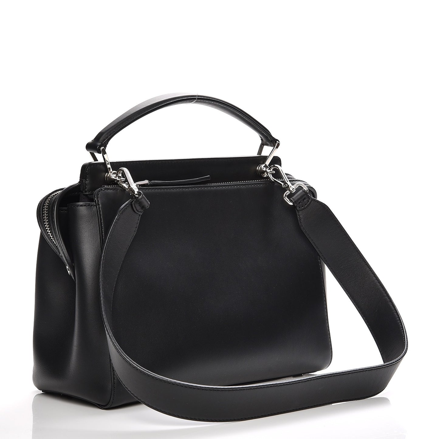 Vitello Baltico Dolce Shiny Nappa Lace Up DotCom Satchel Black Blue