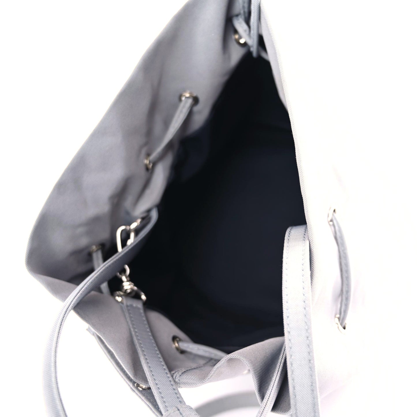 Nylon Wheel Logo Bucket Bag XS Gris Cendre