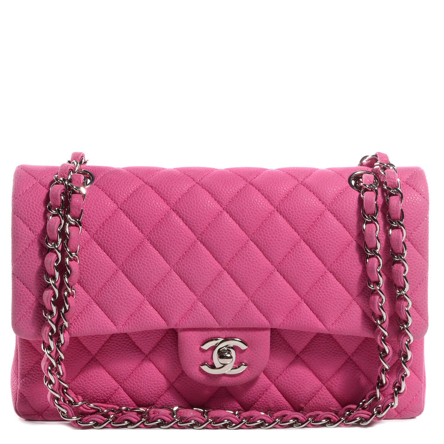 Chanel Iridescent Caviar Quilted Medium Double Flap Pink 1 of 8