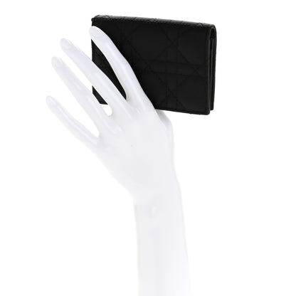 Christian Dior Ultra Matte Calfskin Small Lady Dior Flap Card Holder Black 2 of 8