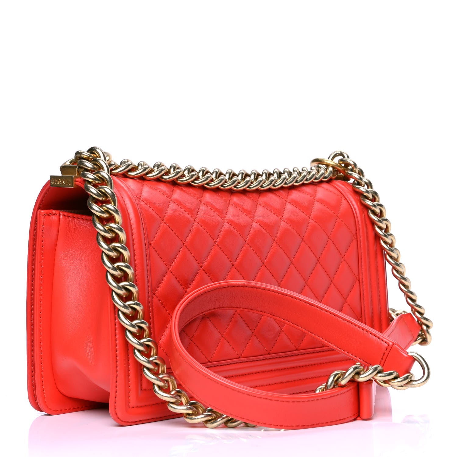 Chanel Calfskin Quilted Medium Boy Flap Red 2 of 5