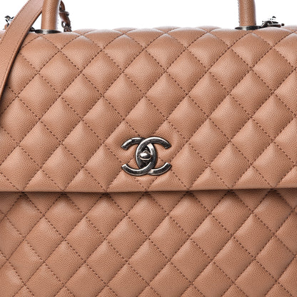 Chanel Caviar Quilted Large Coco Handle Flap Beige 10 of 10