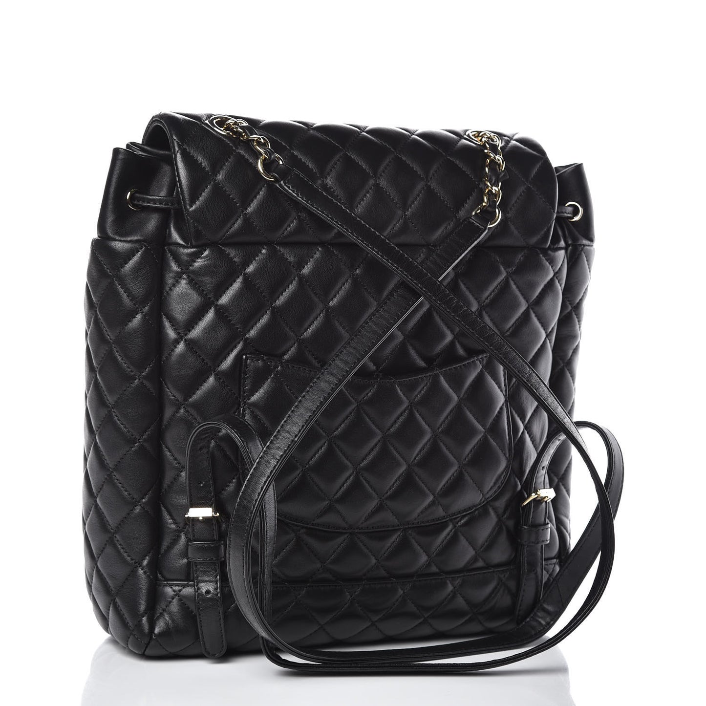 Lambskin Quilted Large Urban Spirit Backpack Black