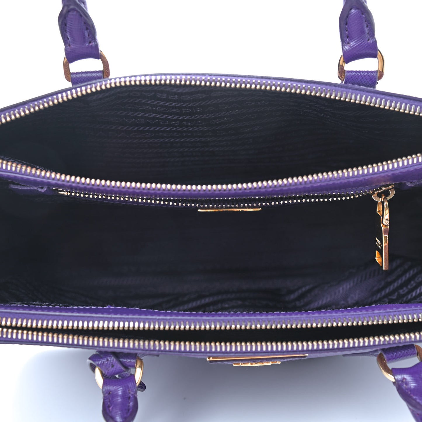 Saffiano Galleria Double Zip Tote Viola