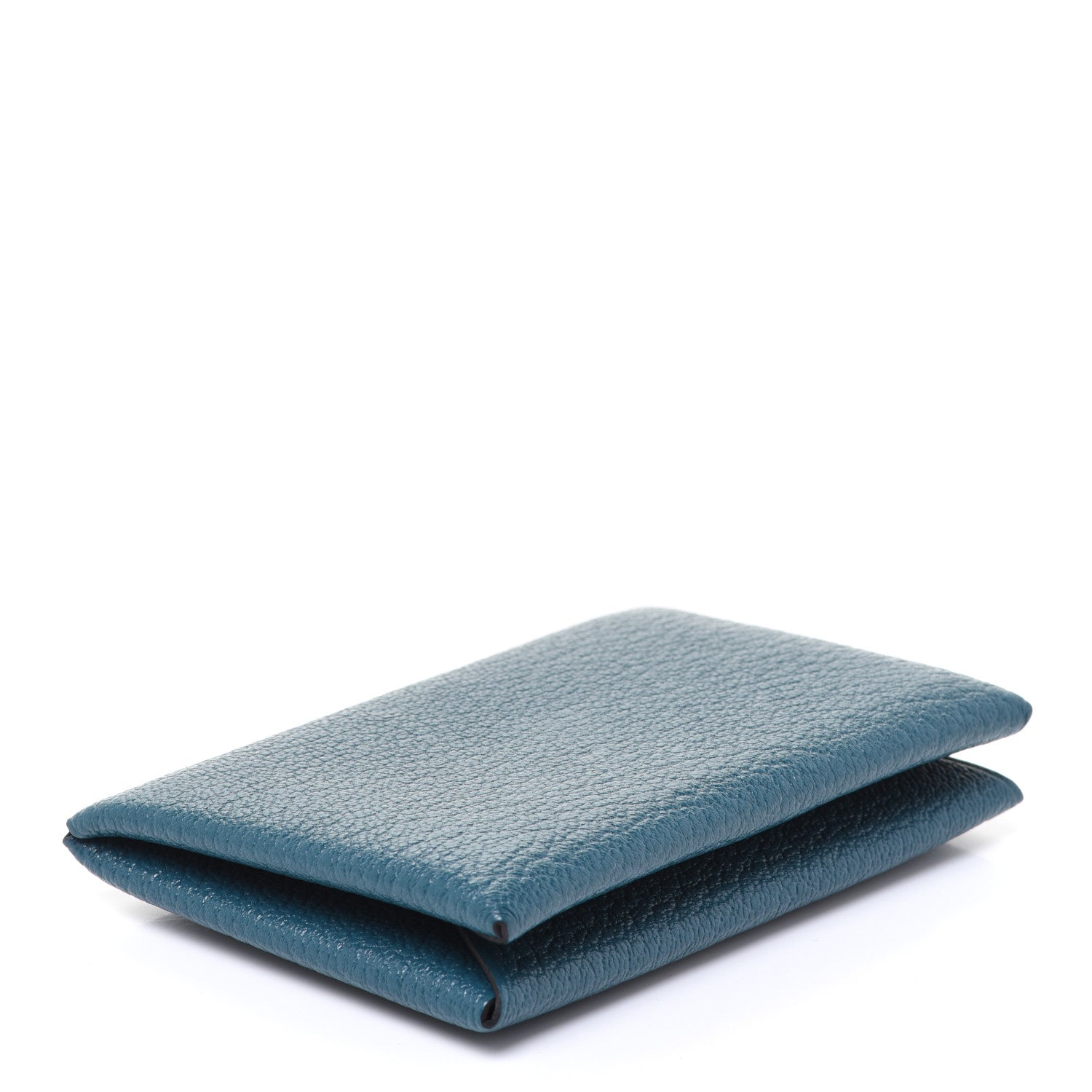 Hermes Chevre Mysore Calvi Card Case Vert Bosphore 4 of 8