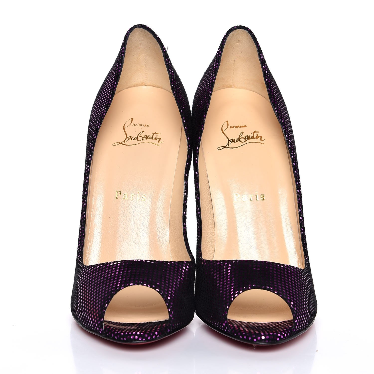 Christian Louboutin Suede S Square Metal You You 120 Pumps 37.5 Fuxia 2 of 8