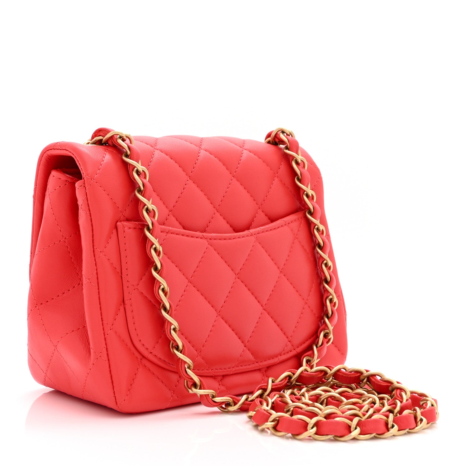 Chanel Lambskin Quilted Mini Square Flap Red 3 of 10