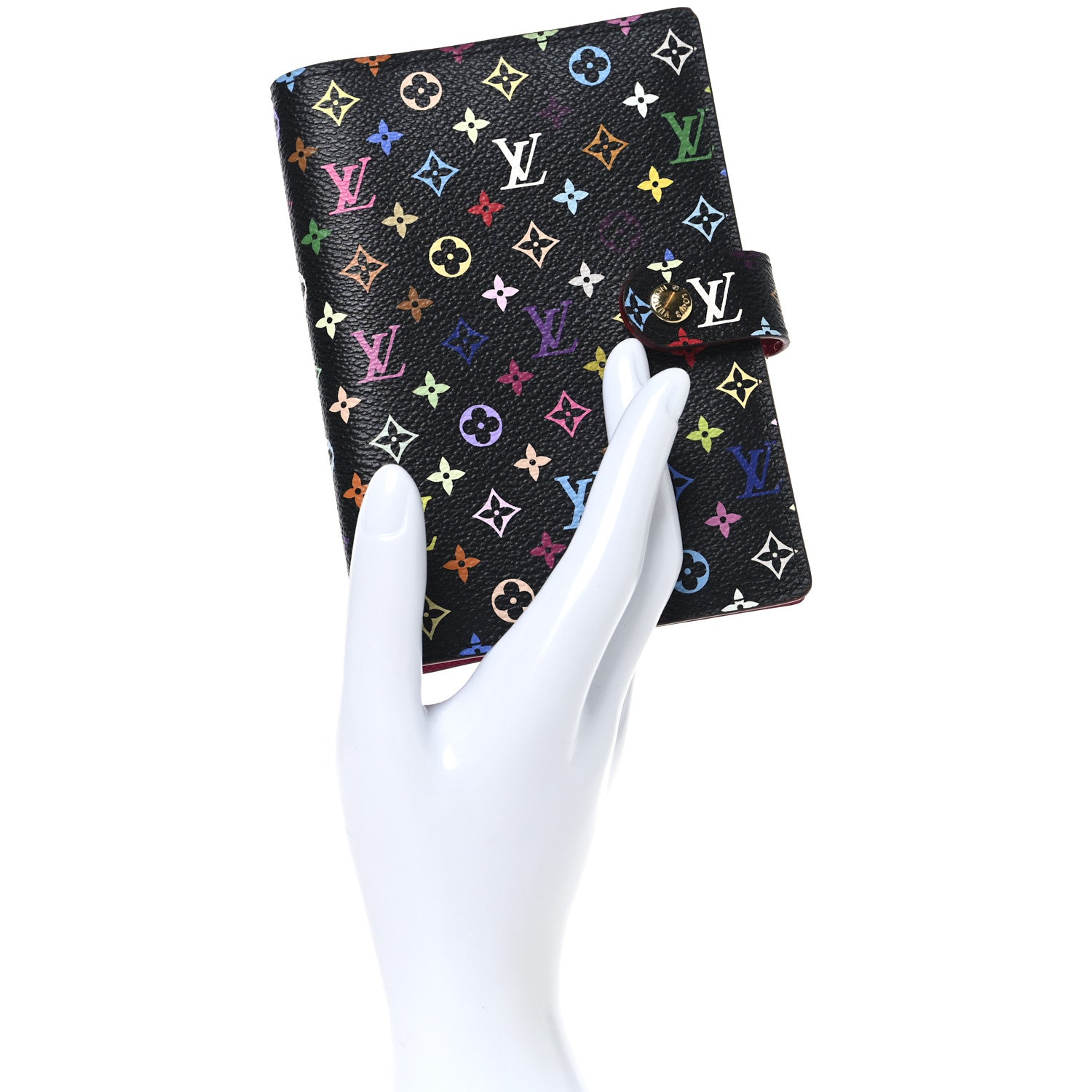 Louis Vuitton Monogram Multicolor Small Ring Agenda Cover Black Grenade 2 of 8