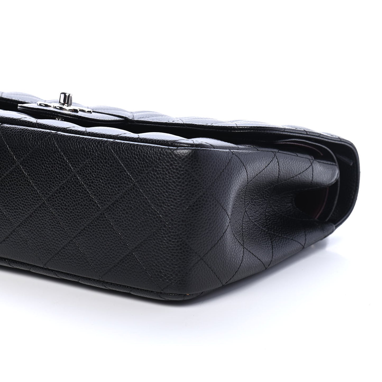 Caviar Quilted Jumbo Double Flap Black