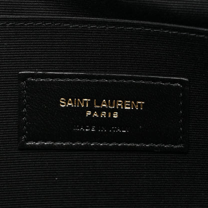 Saint Laurent Calfskin Matelasse Chevron Monogram Document Holder Black 6 of 9