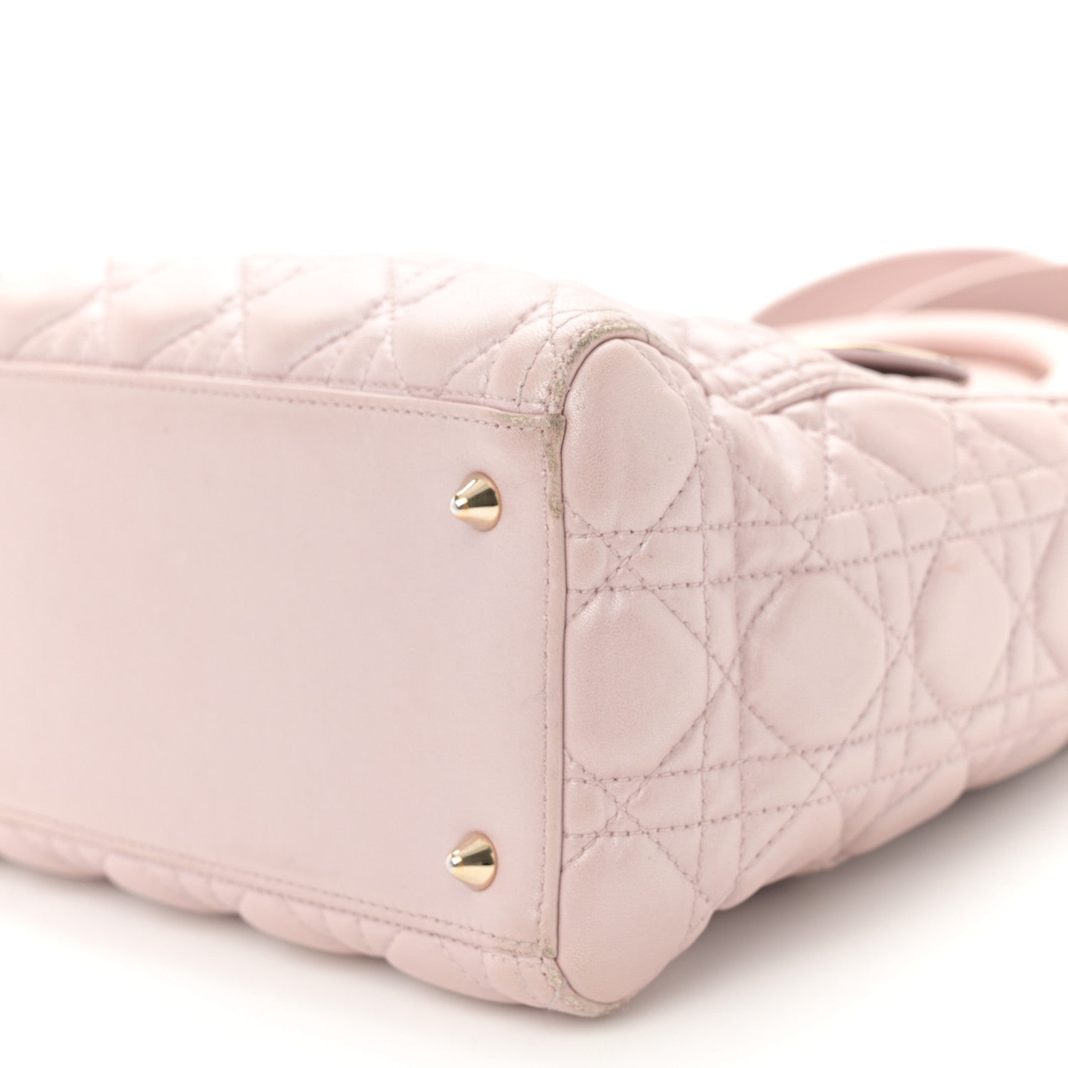 Christian Dior Metallic Lambskin Cannage Medium Lady Dior Lotus 10 of 13