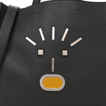 Fendi Calfskin Romano Selleria Faces No Words Emoticon Bag Asfalto 7 of 9
